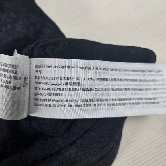 NWT Abercrombie & Fitch Jacquard Cropped Short Sleeve Black Button Up Size XXL - Picture 7 of 8